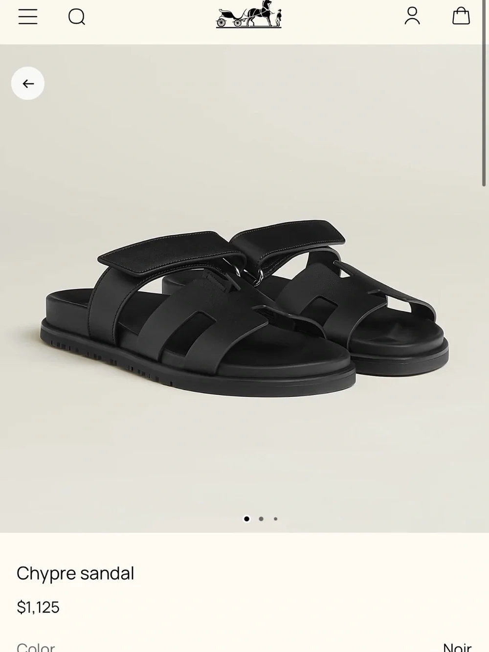 Hermes Chypre Sandal Black Leather - Picture 2 of 8